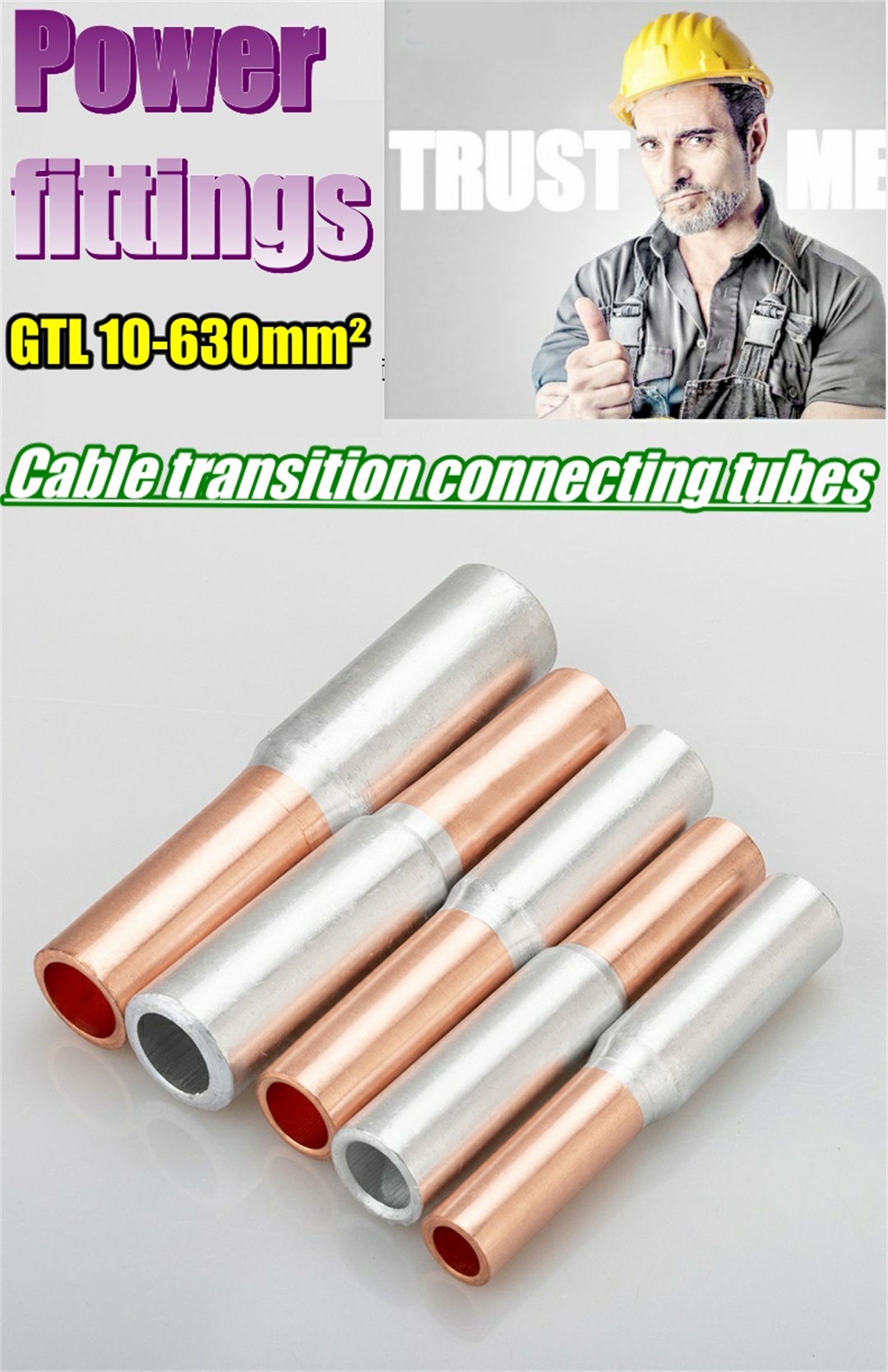 Copper aluminium connecting tubes cable lugs